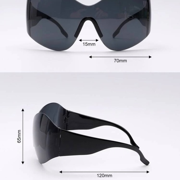 SOLD - NEW Oval Black Tinted Sunglasses - Picture 8 of 10